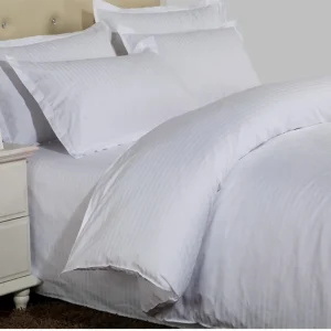 Housse de couette blanche, 100 % satin de coton, literie de qualité supérieure