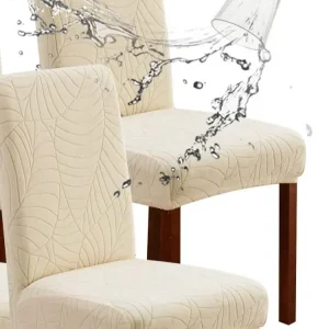 Housse de chaise salle à manger, imperméable et extensible, style jacquard