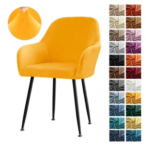 Housse de chaise scandinave en velours élastique, pour salle à manger, mariage