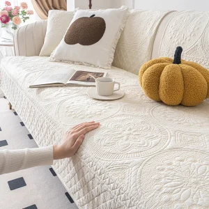 Housse de canapé en coton, antidérapante, en forme L, canapé d'angle