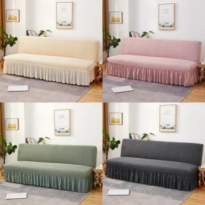 Housse de canapé-lit sans accoudoirs pliable, style jacquard extensible, décoration d'intérieur