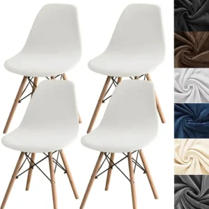 Housse de chaise scandinave en velours, extensible