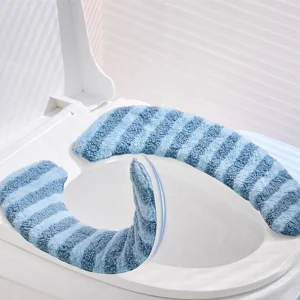 Housse de coussin de siège de toilette lavable et épaisse, tapis de toilette doux et chauffant