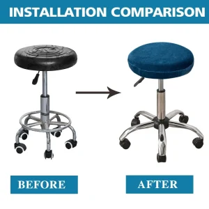 Housse de chaise ronde en velours, Housse tabouret de bar