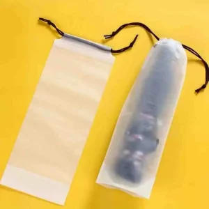 Lot de 10 à 50 housses de parapluie transparentes et imperméables, sac de rangement portable résistant à l'humidité, sac à cordon de serrage