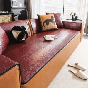Housse de canapé antidérapante en cuir PU, imperméable