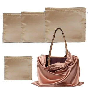 Housse de sac à main, anti-poussière, en tissu de soie épais, sacs de rangement, pochette à cordon pour sacs fourre-tout