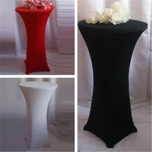 Housse de table haute de cocktail, ronde, pour table pliante, accessoire de décoration pour mariage