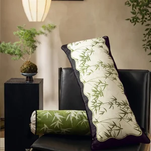 Housse de coussin décoratif chinois, coussin de nuque, coussin rond décoratif