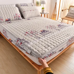 Housse de matelas matelassée anti acariens, drap lit