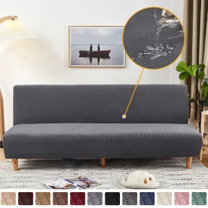 Housse de canapé clic clac, canapé-lit sans accoudoirs, extensible, pliable, et anti-poussière