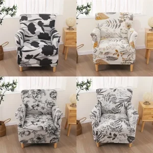 Housse de fauteuil, de canapé extensible à fleurs pour bar, club