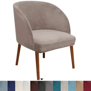 Housse de chaise en velours extensible, style moderne