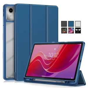 Étui pour tablette Lenovo Tab M11 avec porte-stylo, support pliable, coque arrière en TPU acrylique pour XiaoxinPad Xiaoxin Pad 2024 11 pouces