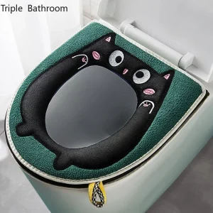 Housse, Tapis de toilette en peluche, imperméable, accessoires de salle de bain lavables