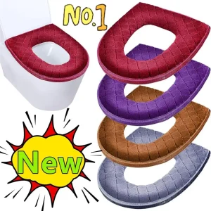 Housse de siège de toilette d'hiver en peluche, imperméable, lavable, avec fermeture éclair