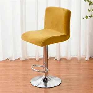 Housse de chaise de bar en velours extensible
