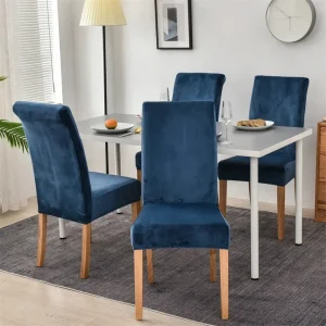 Housse de chaise en velours, extensible pour salle à manger