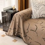 accessoire déco tissé jeté camel