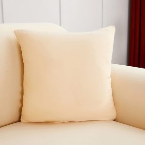 beige - 2 pièces - housses de coussin extensibles 45x45cm