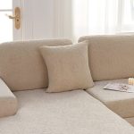 beige - 2 pièces - housses polaire extensibles de coussin 45 cm x 45 cm - motif sun flower