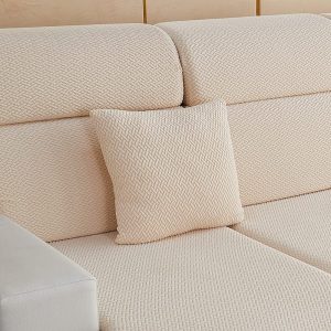 beige motif laine - 1 pièce - housses de coussin 45x45cm