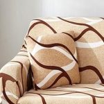 beige wave - 2 pièces - housses de coussin extensibles 45x45cm