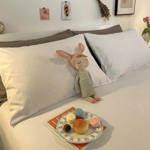 blanc - 2 pièces - housses de coussin 48x72cm