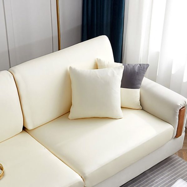 blanc cassé - 1 pièce - housses de coussin en simili cuir imperméable 40x40cm