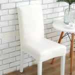 blanc - housse de chaise extensible