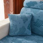 bleu - 2 pièces - housses de coussin extensibles 45x45cm jupe