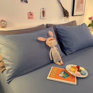 bleu charrette - 2 pièces - housses de coussin 48x72cm