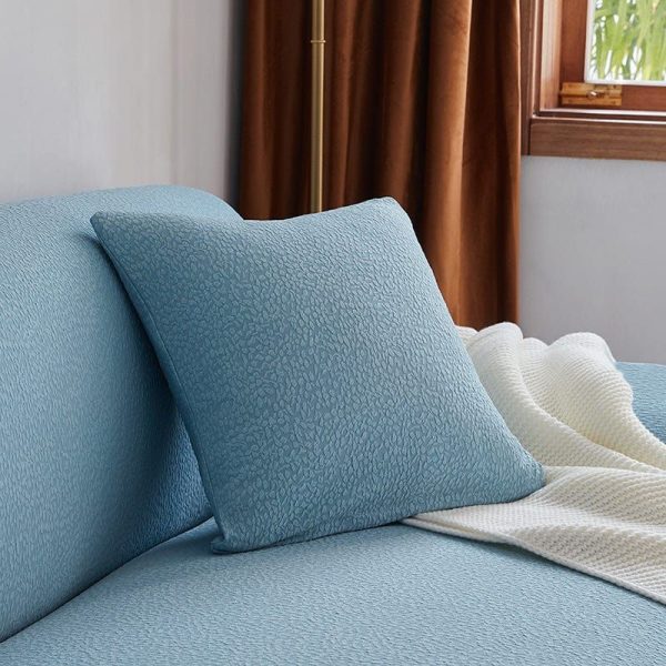 bleu ciel - 1 pièce - housses de coussin déperlantes premium 45x45cm