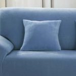 bleu ciel - 2 pièces - housses en velours extensibles de coussin 45 cm x 45 cm