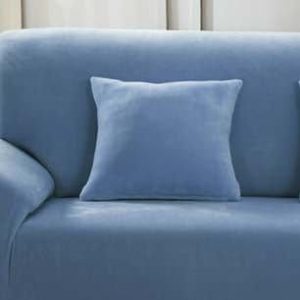 bleu ciel - 2 pièces - housses en velours extensibles de coussin 45 cm x 45 cm