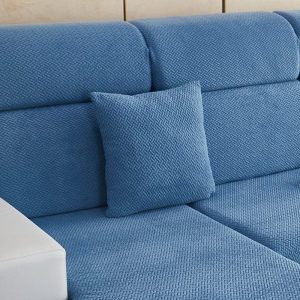 bleu ciel motif laine - 1 pièce - housses de coussin 45x45cm