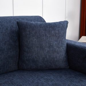 bleu classy - 2 pièces - housses de coussin extensibles 45x45cm