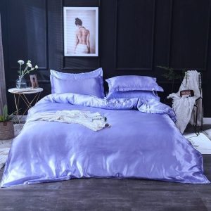 bleu lavande satin drap housse