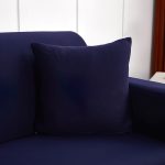 bleu marine - 2 pièces - housses de coussin extensibles 45x45cm