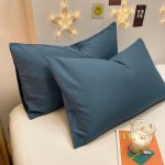 bleu turquin - 2 pièces - housses de coussin 48x72cm