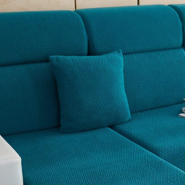 bleu turquoise motif laine - 1 pièce - housses de coussin 45x45cm