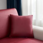 bordeaux - 1 pièce - housses de coussin en simili cuir imperméable 40x40cm