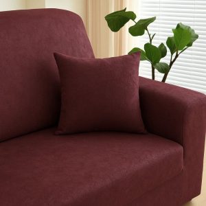 bordeaux - 2 pièces - housses de coussin en simili cuir imperméable 40x40cm