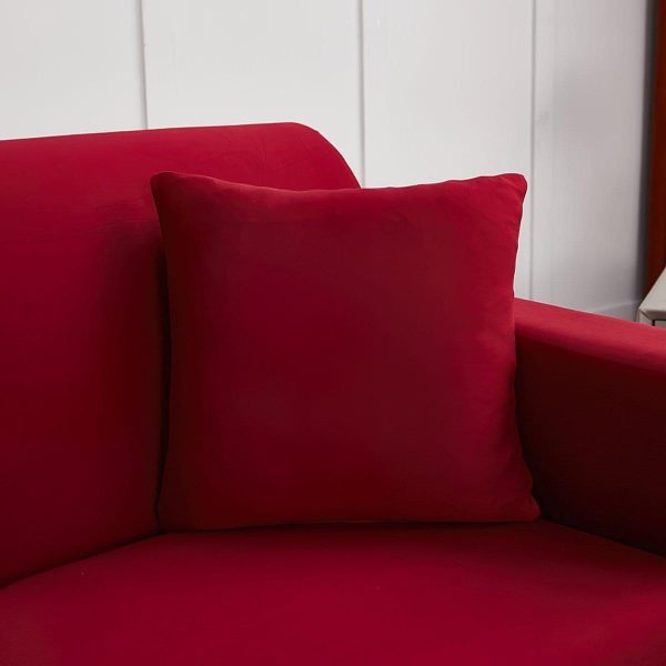 bordeaux - 2 pièces - housses de coussin extensibles 45x45cm