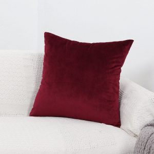 bordeaux - 2 pièces - housses en velours extensibles de coussin 45 cm x 45 cm
