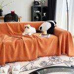 coussin décoratif en herringbone orange