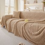 couverture douce feuilles marron