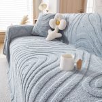 couverture polaire ondulations bleu