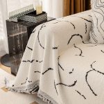 couverture tissée en écru