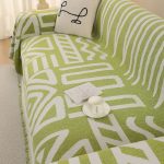 couverture tissée tribal vert